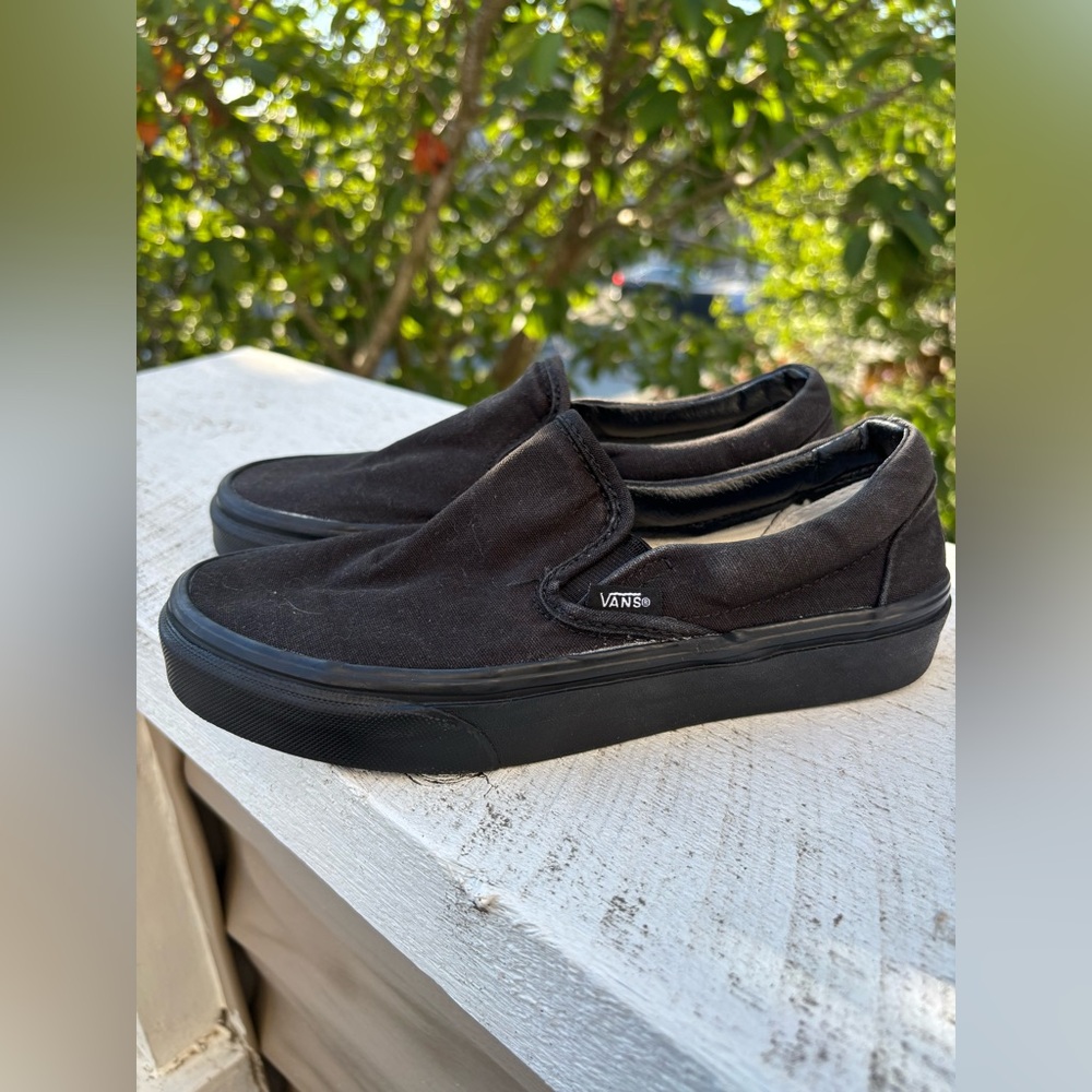 Vans Black Slip-On Sneakers Classic Skate Style